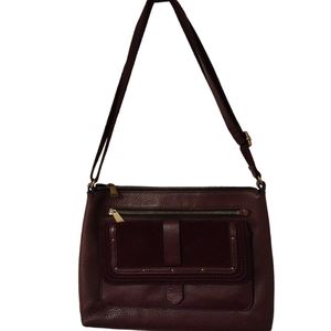 Fossil crossbody purse, pebbled leather and suede, NWOT